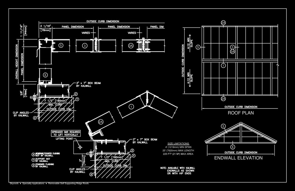 Removable self supporting Ridge Roof - Kalwall